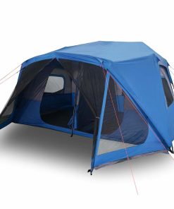 Tenda Campeggio 10 Persone Blu Rilascio Rapido Impermeabile