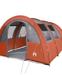 Tenda Da Campeggio A Tunnel Per 4 Persone Grigio E Arancione