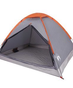Tenda Da Campeggio A Cupola 2 Persone Grigio E Arancione