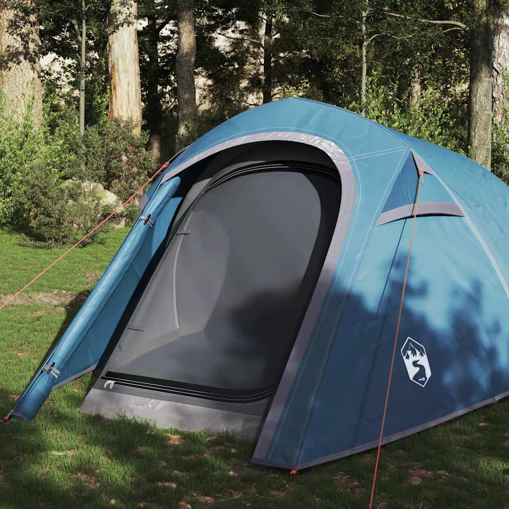 Tenda Da Campeggio A Tunnel Per 3 Persone Blu Impermeabile
