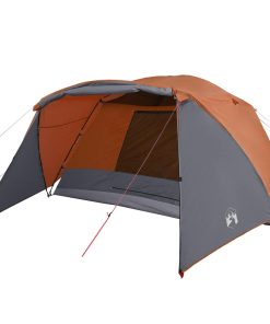 Tenda Da Campeggio Con Portico 4 Persone Arancione Impermeabile