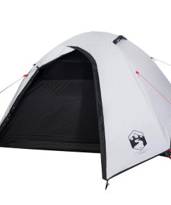 Tenda Campeggio A Cupola 4 Persone Bianca Tessuto Impermeabile