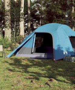 Tenda Da Campeggio A Cupola Per 4 Persone Blu Impermeabile