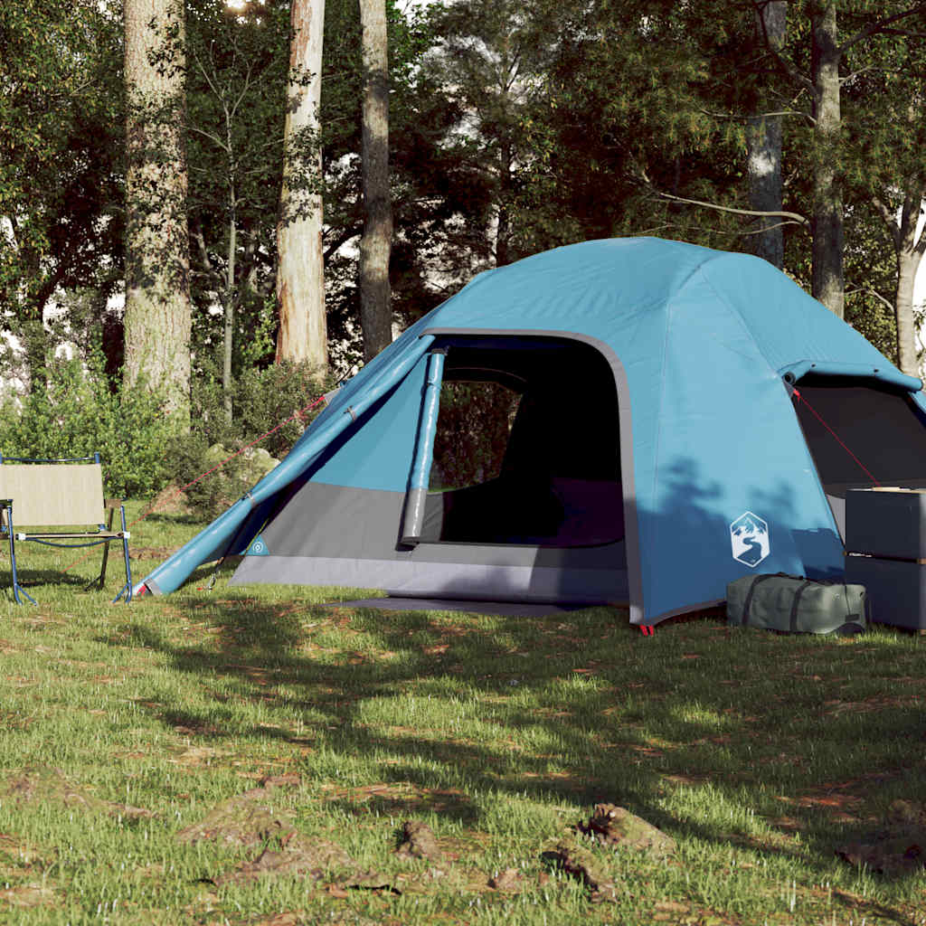 Tenda Da Campeggio A Cupola Per 4 Persone Blu Impermeabile