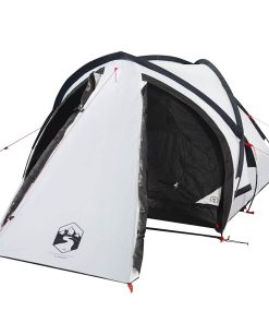 Tenda Campeggio A Cupola 2 Persone Bianca Tessuto Impermeabile