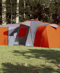 Tenda Da Campeggio A Cupola 12 Persone Grigio E Arancione