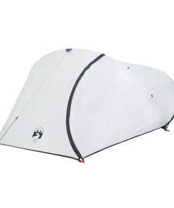 Tenda Campeggio A Cupola 4 Persone Bianca Tessuto Impermeabile