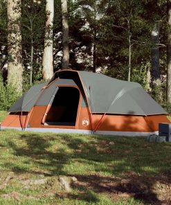 Tenda Familiare A Cupola 9 Persone Arancione Impermeabile