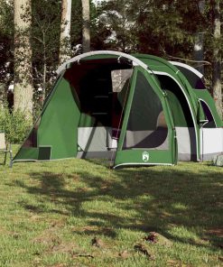 Tenda Da Campeggio A Tunnel Per 4 Persone Verde Impermeabile