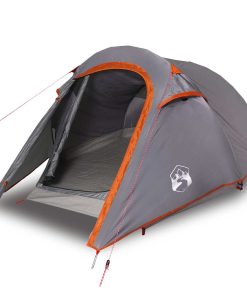 Tenda Da Campeggio A Tunnel Per 2 Persone Grigio E Arancione