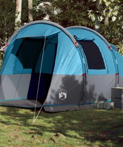 Tenda Da Campeggio A Tunnel Per 4 Persone Blu Impermeabile