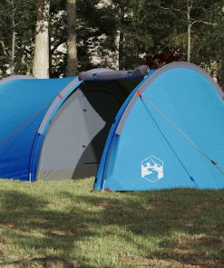 Tenda Da Campeggio A Tunnel Per 4 Persone Blu Impermeabile