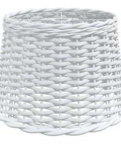 Paralume Da Soffitto Bianco Ø40x26 Cm In Vimini