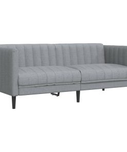 Divano A 2 Posti Grigio Chiaro In Tessuto