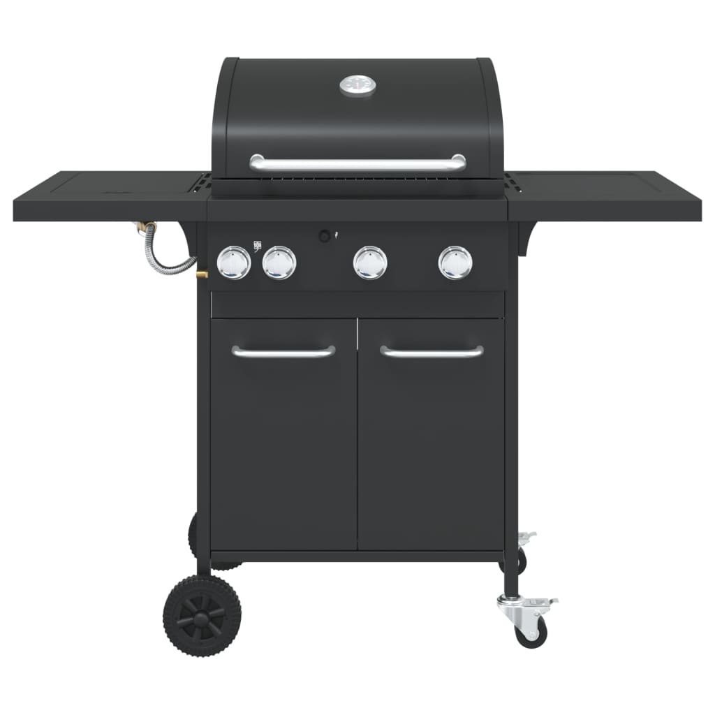 Griglia Barbecue A Gas Con 4 Bruciatori Nero In Acciaio