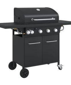 Griglia Barbecue A Gas Con 5 Bruciatori Nero In Acciaio