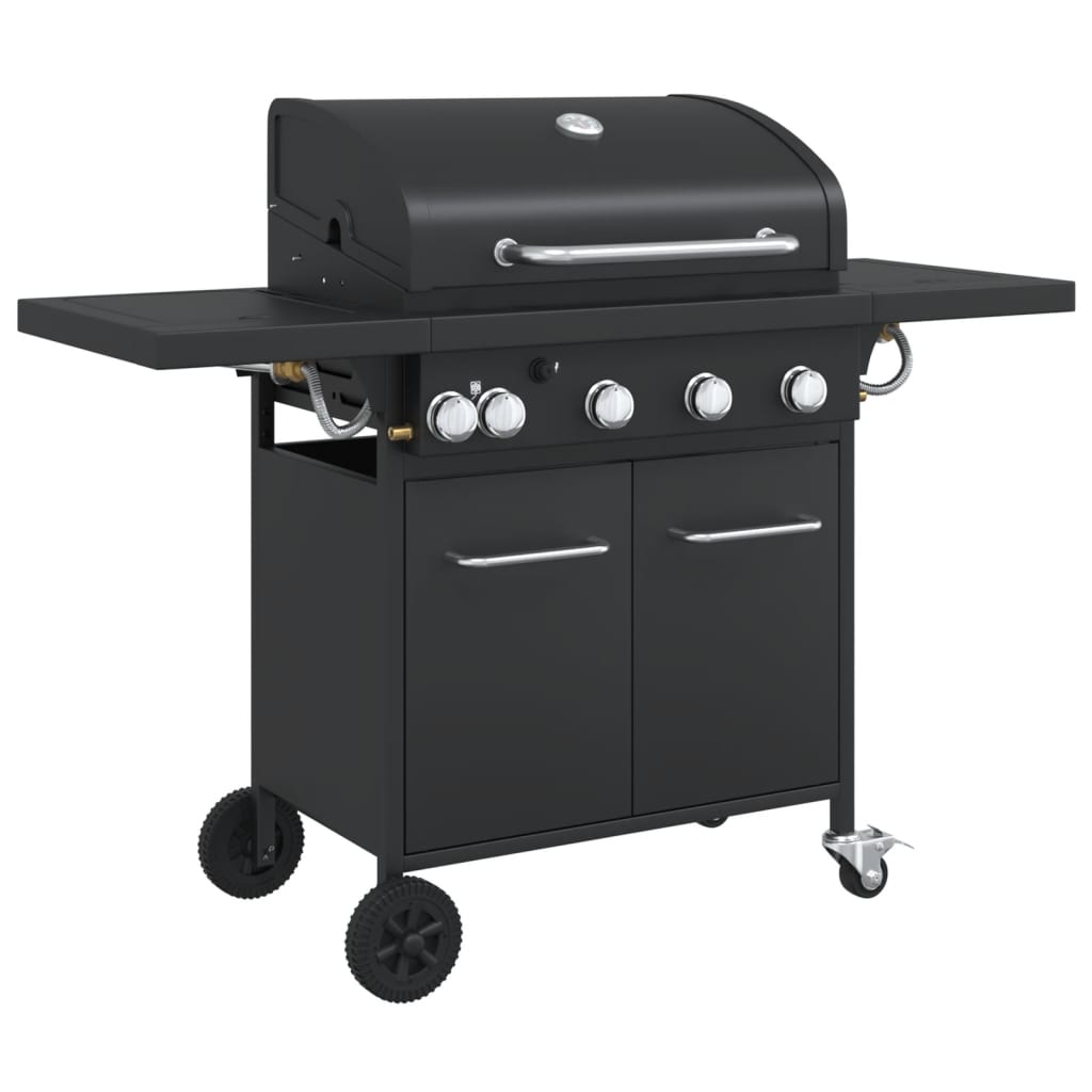 Griglia Barbecue A Gas Con 5 Bruciatori Nero In Acciaio