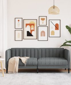 Divano A 2 Posti Grigio Scuro In Tessuto