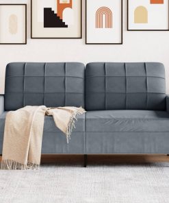 Divano A 2 Posti Grigio Scuro140 Cm In Velluto
