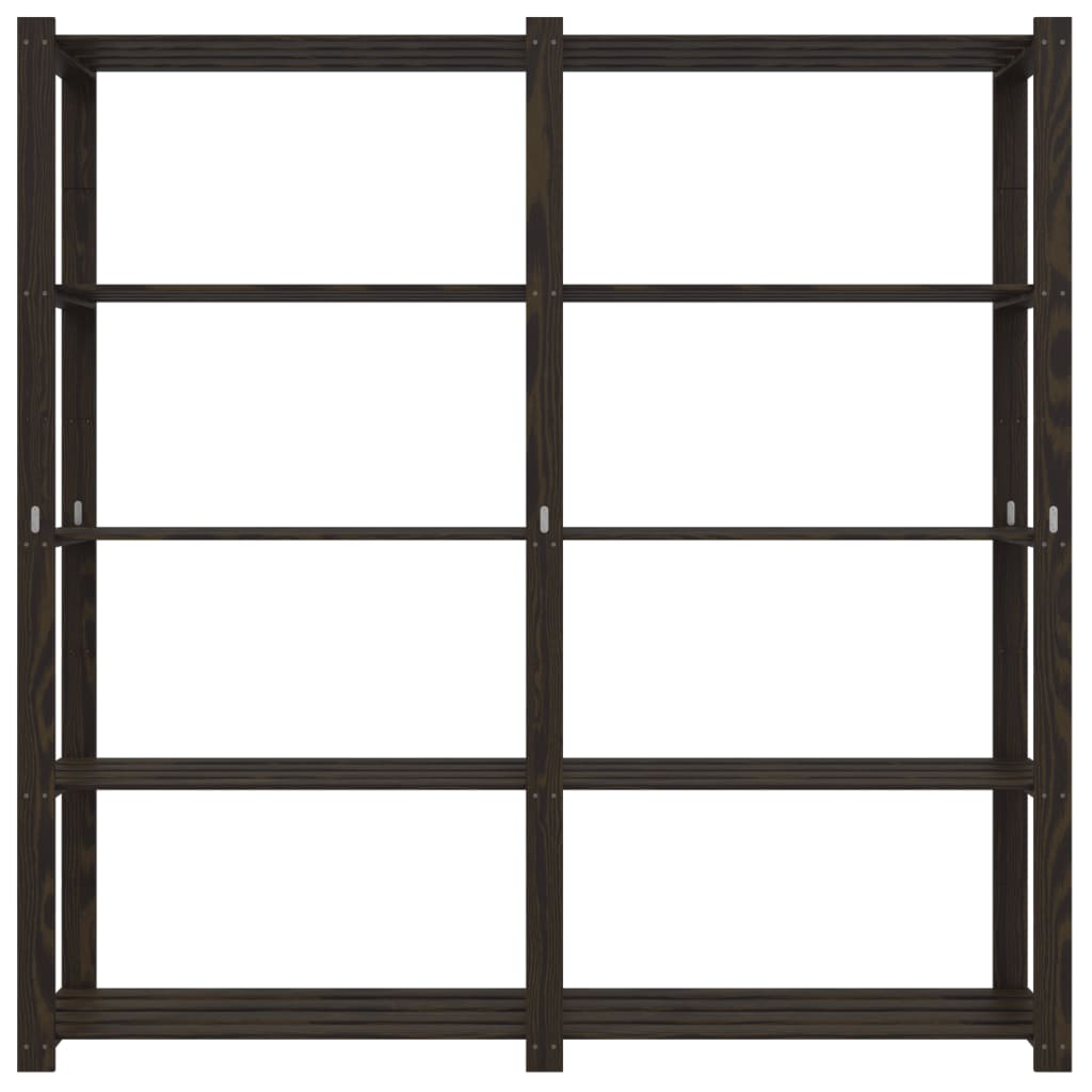 Scaffale A 5 Livelli Nero 170x38x170 Cm In Legno Di Pino - Image 6