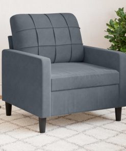 Poltrona Grigio Scuro 60 Cm Velluto