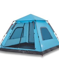 Tenda A Cupola Da Campeggio 5 Persone Blu A Rilascio Rapido