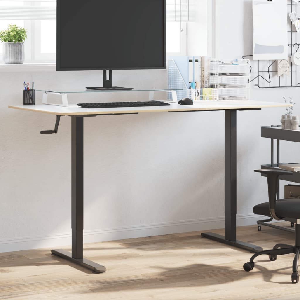 Telaio Scrivania In Piedi Nero (94-135)x60x(70-114)cm Acciaio