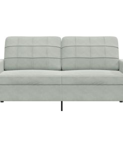 Divano A 2 Posti Grigio Chiaro 140 Cm In Velluto
