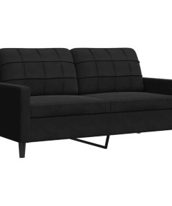 Divano A 2 Posti Nero 140 Cm In Velluto