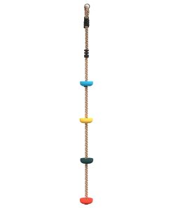 Altalena Con Corda A Disco Per Bambini Con 4 Pioli Multicolore
