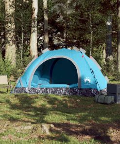 Tenda Da Campeggio 3 Persone Blu A Rilascio Rapido