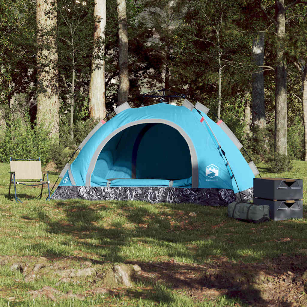 Tenda Da Campeggio 4 Persone Blu A Rilascio Rapido