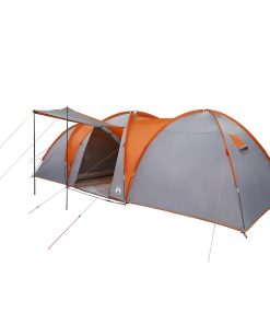 Tenda Da Campeggio A Cupola 8 Persone Grigio E Arancione