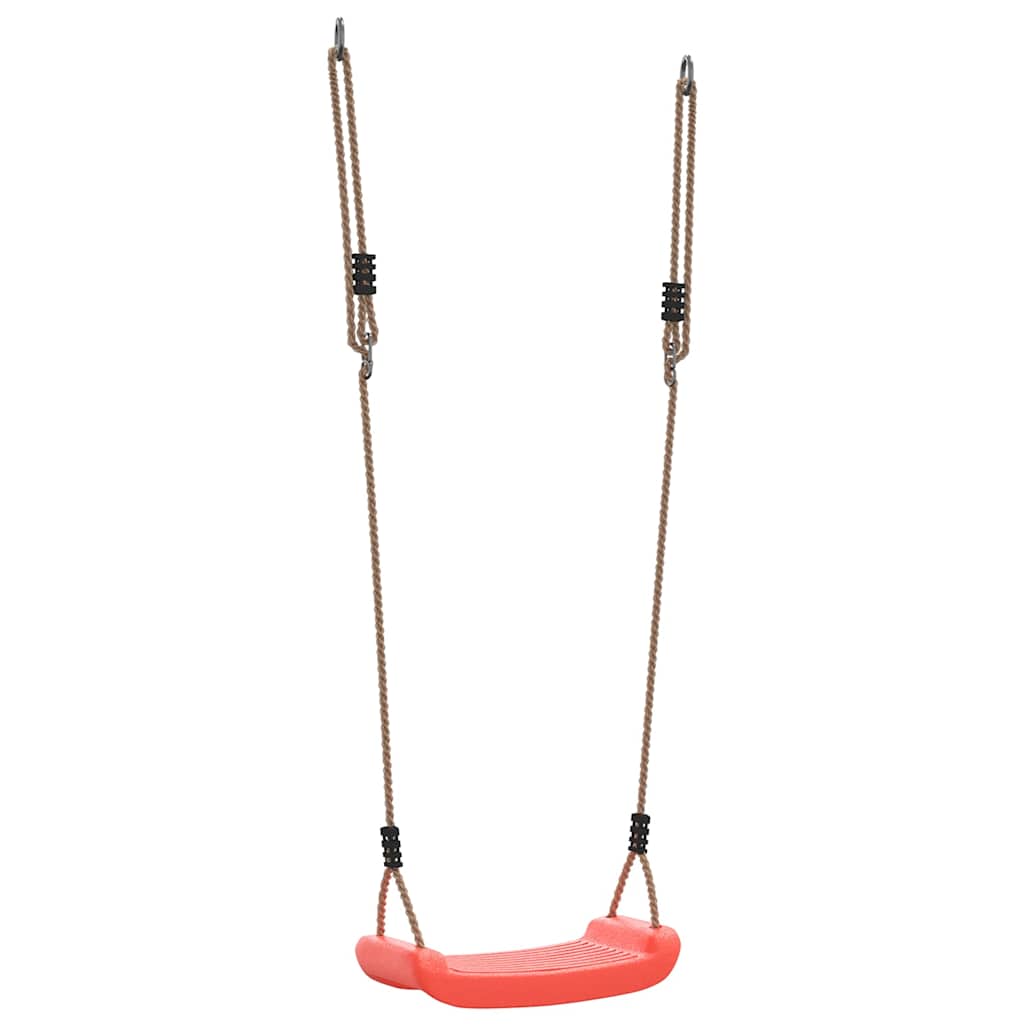 Seggiolino Altalena Per Bambini Singolo Corda Regolabile Rosso - Image 6