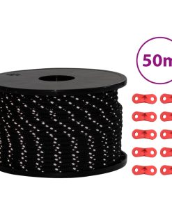 Corda Tenda Con Strisce Riflettenti E Chiavi 50 M 5 mm