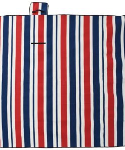 Tovaglia Picnic Pieghevole Strisce Rosse Blu 200x200 Cm Velluto