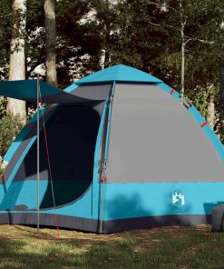 Tenda Da Campeggio Cabina 4 Persone Blu A Rilascio Rapido