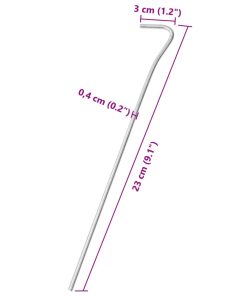 Picchetti Per Tenda 25 Pz 23 Cm Ø4 Mm In Acciaio Zincato