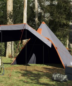 Tenda Da Campeggio Tipi Per 5 Persone Grigia Impermeabile