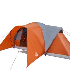 Tenda Da Campeggio A Cupola 6 Persone Grigio E Arancione