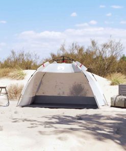 Tenda Da Spiaggia 2 Persone Grigio Rilascio Rapido Impermeabile