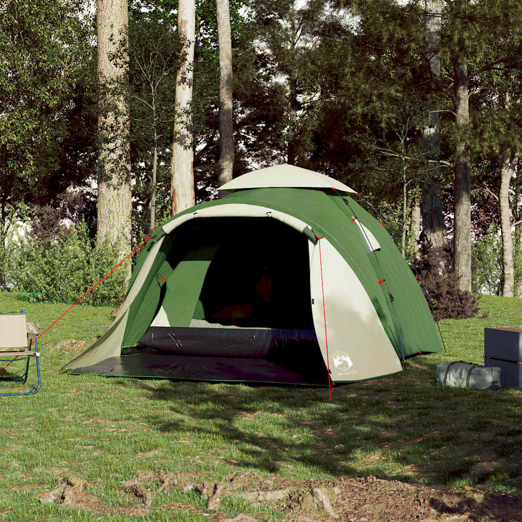 Tenda A Cupola Da Campeggio 3 Persone Verde A Rilascio Rapido