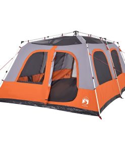 Tenda A Cupola 10 Persone Grigio E Arancione A Rilascio Rapido