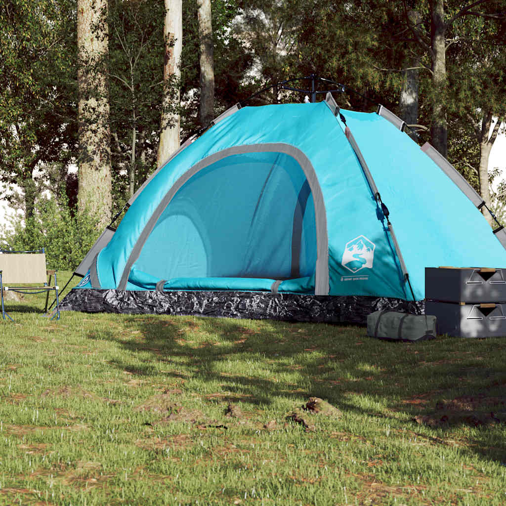 Tenda Da Campeggio 5 Persone Blu A Rilascio Rapido