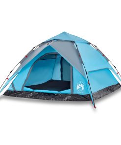 Tenda A Cupola Da Campeggio 4 Persone Blu A Rilascio Rapido