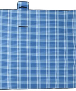 Tovaglia Da Picnic Pieghevole A Quadri Blu 200x200 Cm Velluto