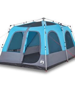 Tenda Familiare A Cupola 8 Persone Blu A Rilascio Rapido