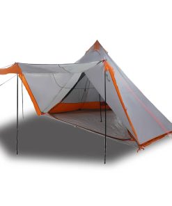 Tenda Familiare Tipi 8 Persone Grigia E Arancione Impermeabile