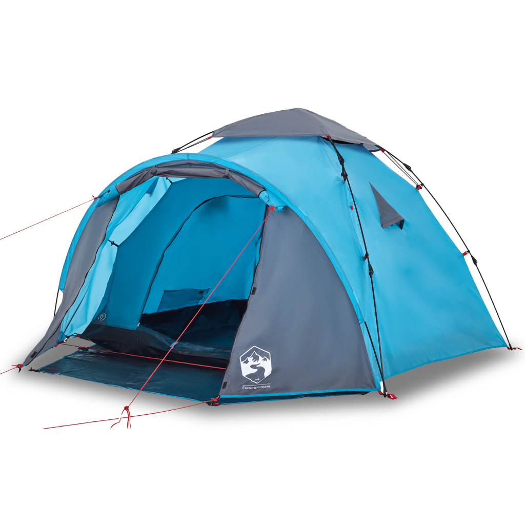 Tenda A Cupola Da Campeggio 3 Persone Blu A Rilascio Rapido