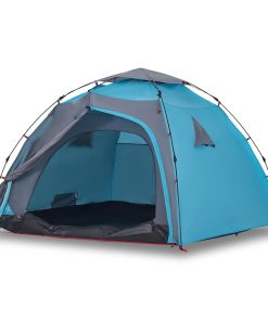 Tenda A Cupola Da Campeggio 4 Persone Blu A Rilascio Rapido